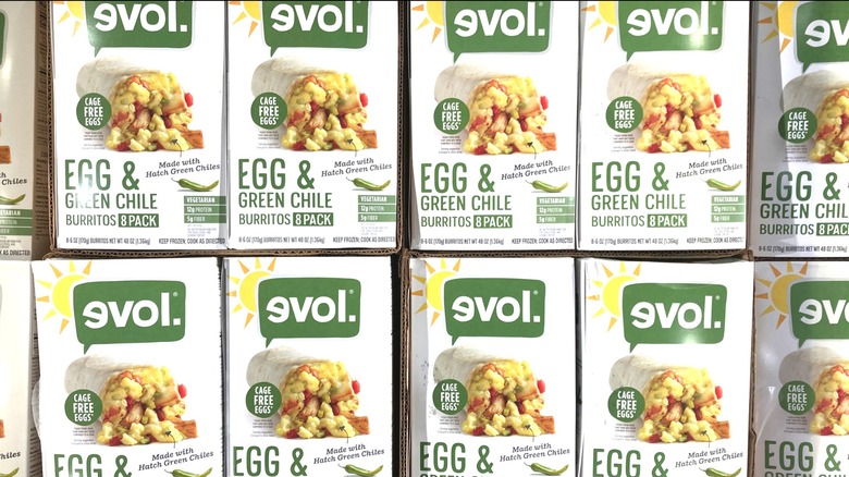 Evol egg and chile burritos