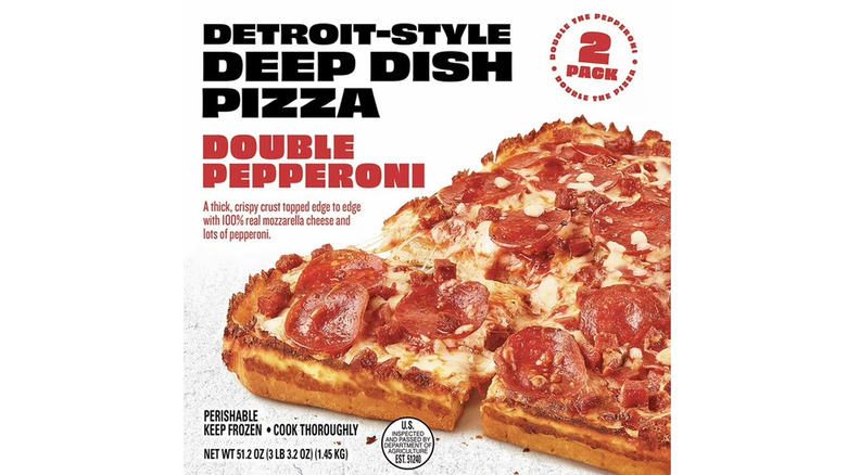 Detroit pepperoni pizza box exterior