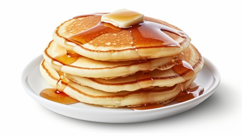 Stack of pancakes with butter