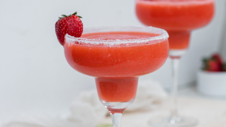 Frozen strawberry margaritas