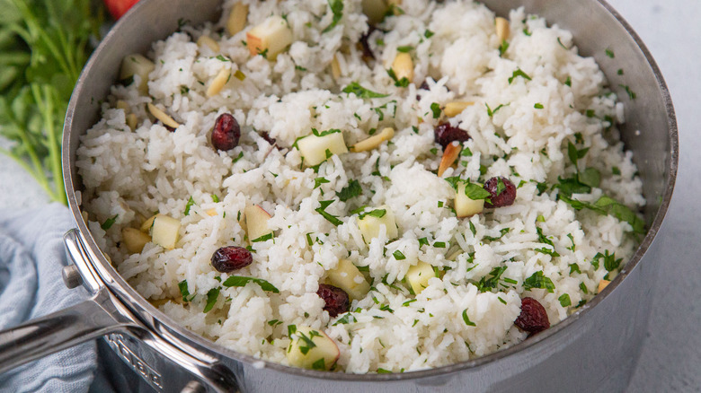 rice pilaf in pan