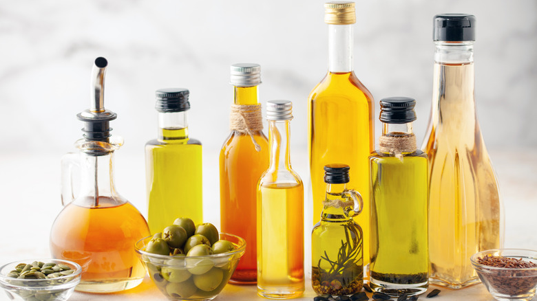 Vegetable oil bottles