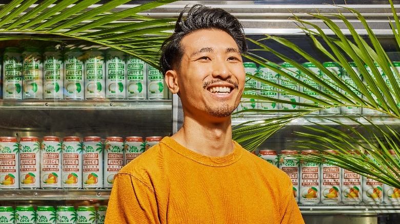 Calvin Eng with Vita Coco cans