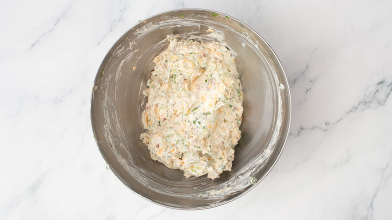 Cream cheese mixture in bowl