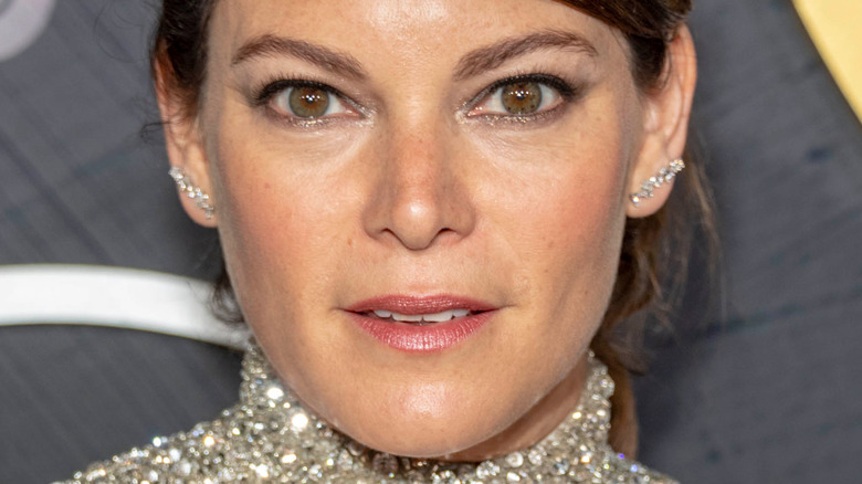 Gail Simmons wearing diamond earrings