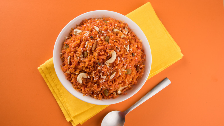 Gajar ka halwa with carrots and nuts