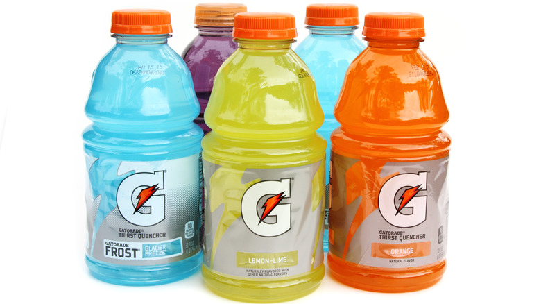 bottles of gatorade in various flavors