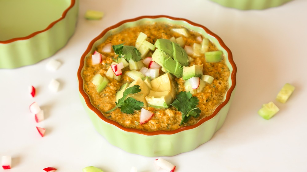 gazpacho recipe on display