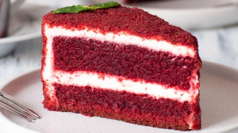 Slice of red cake