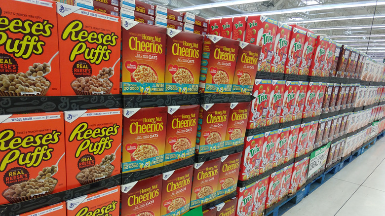 Boxes of General Mills cereal