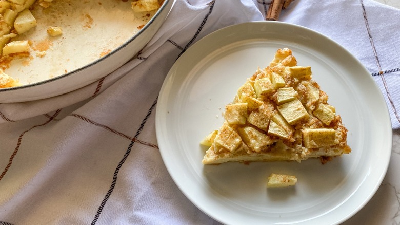 German apple pancake on plate