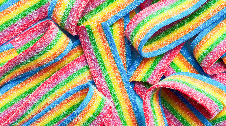 sour candy rainbow strips