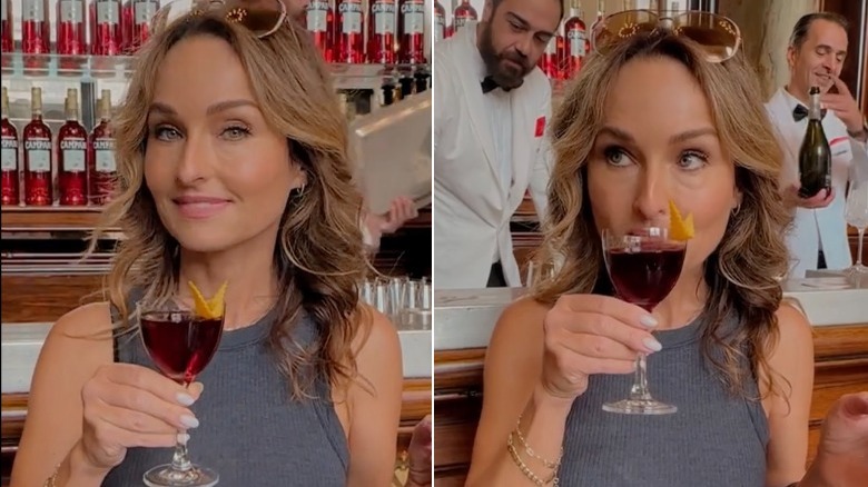 Giada De Laurentiis drinking Negroni