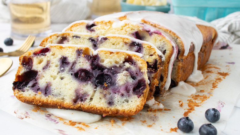 blueberry quick bread with glaze