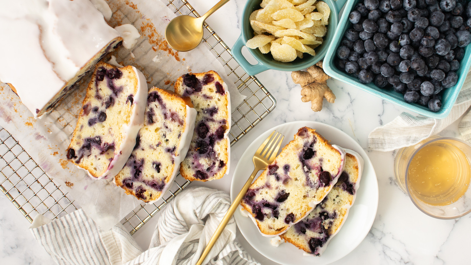 Ginger-Studded Blueberry Bread Recipe