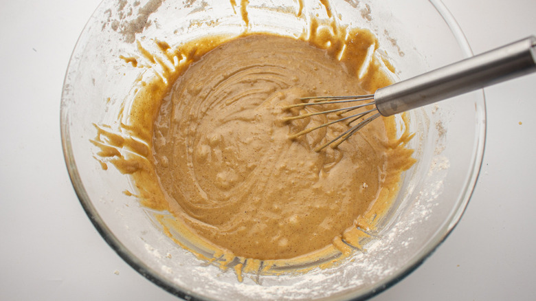 waffle batter in bowl