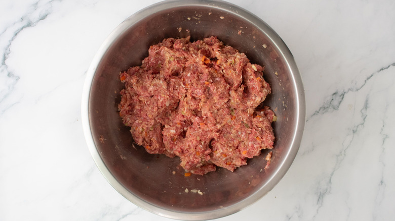 Meatloaf mixture in bowl