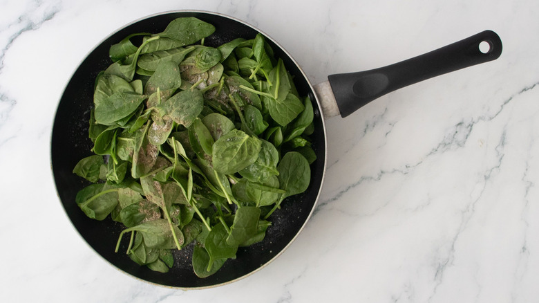 Spinach in skillet