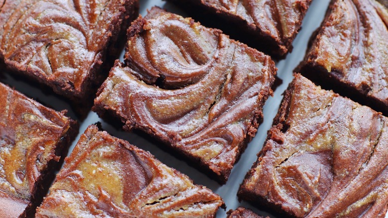 Swirled brownie squares
