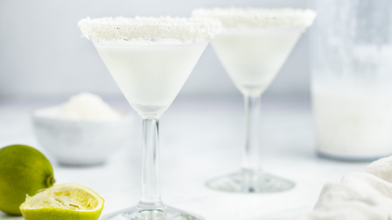 Two coconut martinis