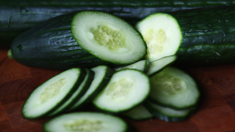 Sliced cucumber