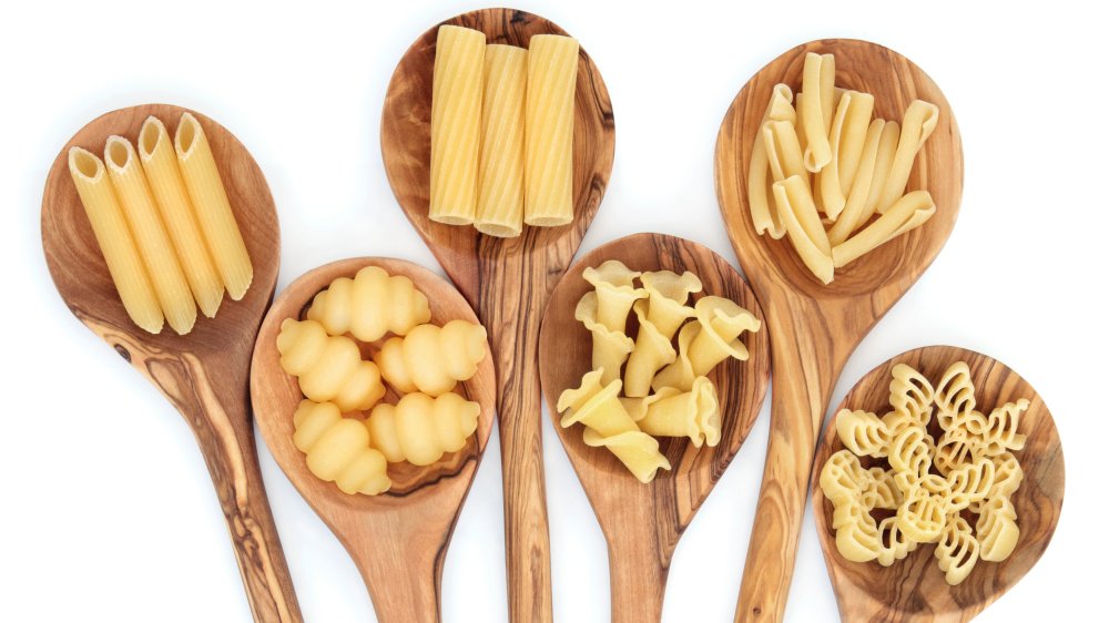 Different kinds of pasta including gnocchi