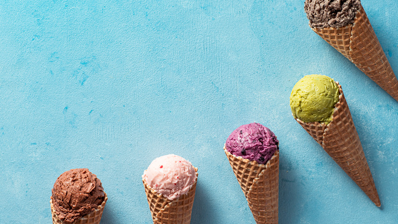 Assorted ice cream cones
