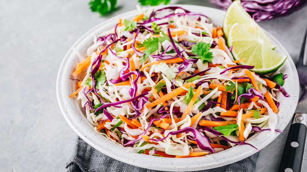 Asian slaw salad on a plate