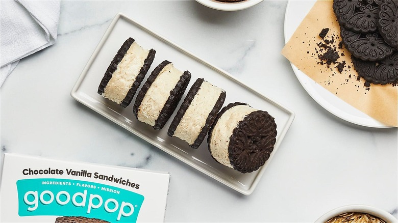 GoodPop chocolate vanilla ice cream sandwiches