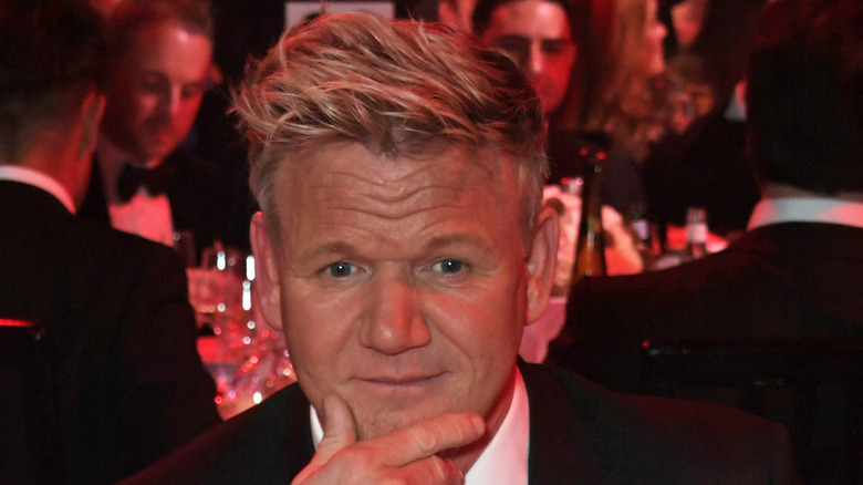 Gordon Ramsay cupping chin