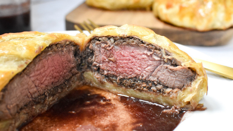 beef wellington sliced in half