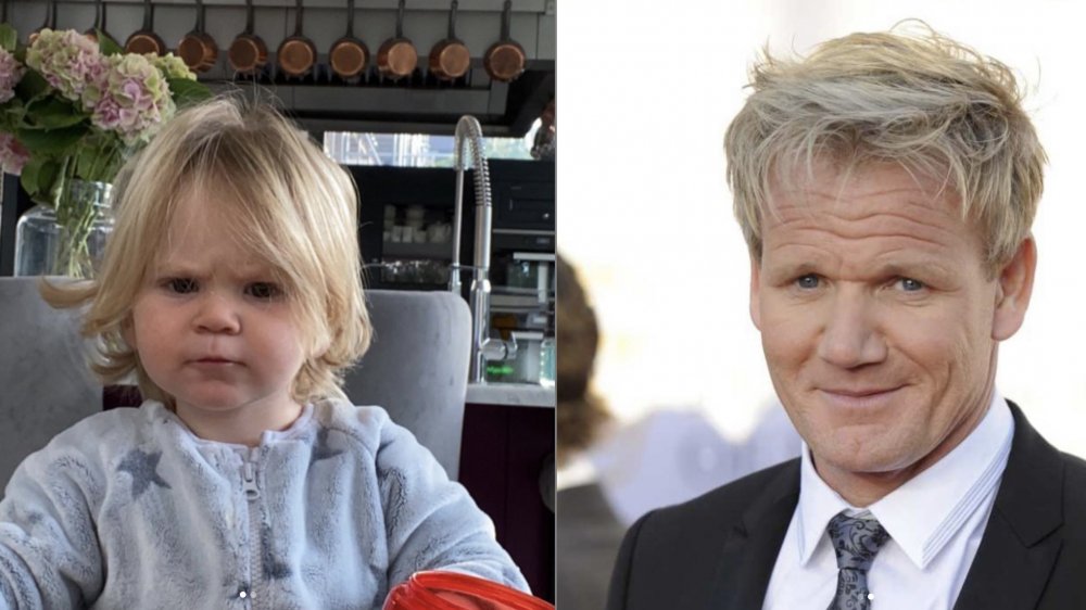 Oscar Ramsay and Gordon Ramsay scowling 