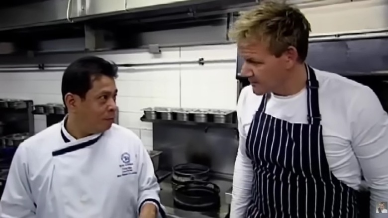 Blue Elephant Head Chef Chang and Gordon Ramsay in the kitchen