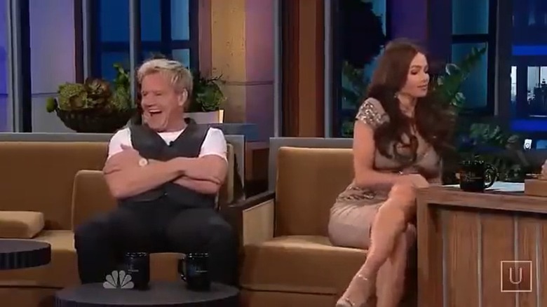 Screenshot of Gordon Ramsay and Sophia Vergara on "The Tonight Show with Jay Leno"
