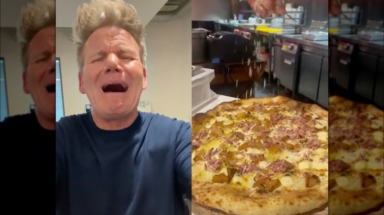 Gordon Ramsay despairing over pizza