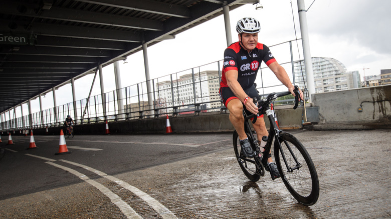 Gordon Ramsay riding a bike