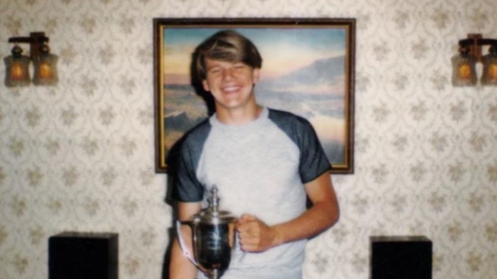 Young Gordon Ramsay with trophy