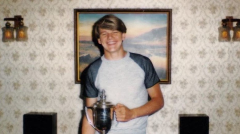Young Gordon Ramsay with trophy