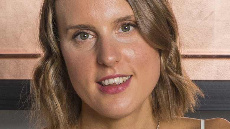 Frances Quinn posing at counter