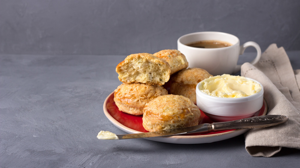 British cheese scones with butter