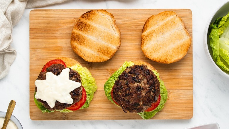 open face lamb burgers