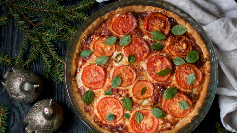 green peas baked into pizza