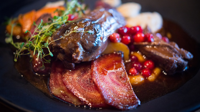 reindeer meat with lingonberries