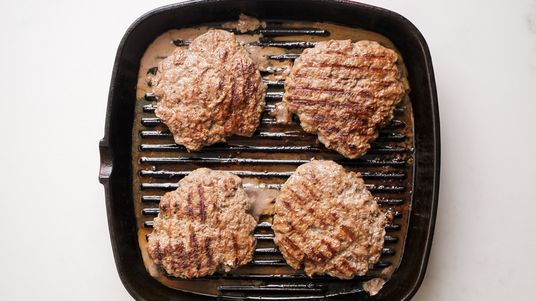 grilled bison patties on grill
