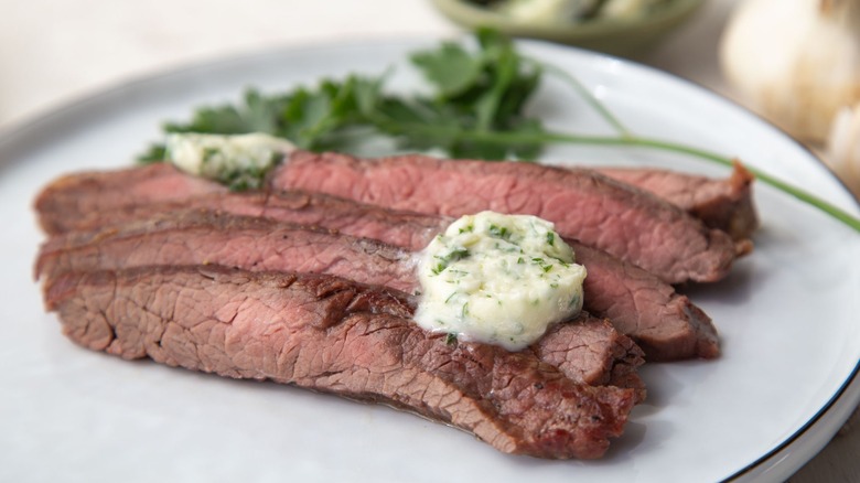 flank steak with compound butter