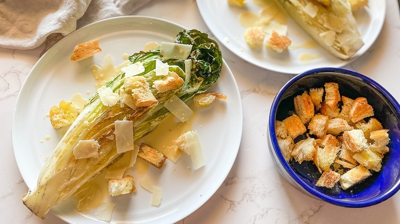 Caesar salad on a plate