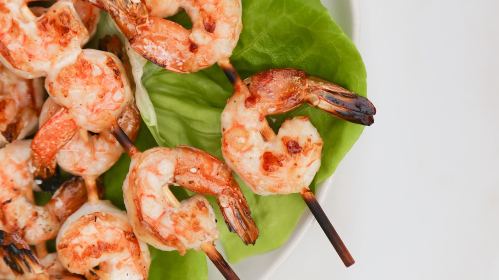 grilled shrimp on skewers