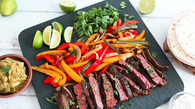 steak fajitas ready to enjoy