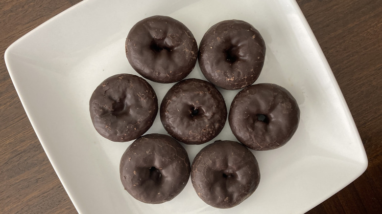 Freshness Guaranteed mini chocolate coated donuts