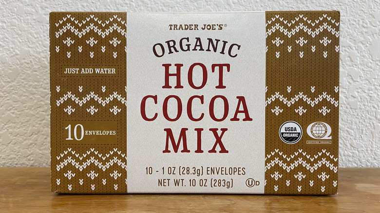 box of Trader Joe's hot cocoa mix